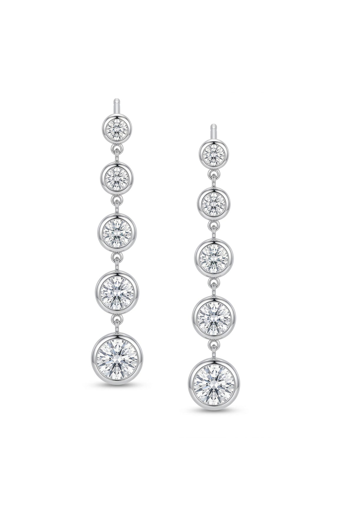 Geometric Silver Drop Earrings