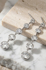 Geometric Silver Drop Earrings