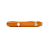 Solid Gold Orange Enamel Diamond Ring