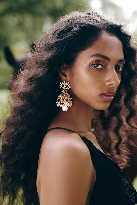 Moonlit Pearl Jhumkas