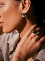 Two Tone Crystal Earrings