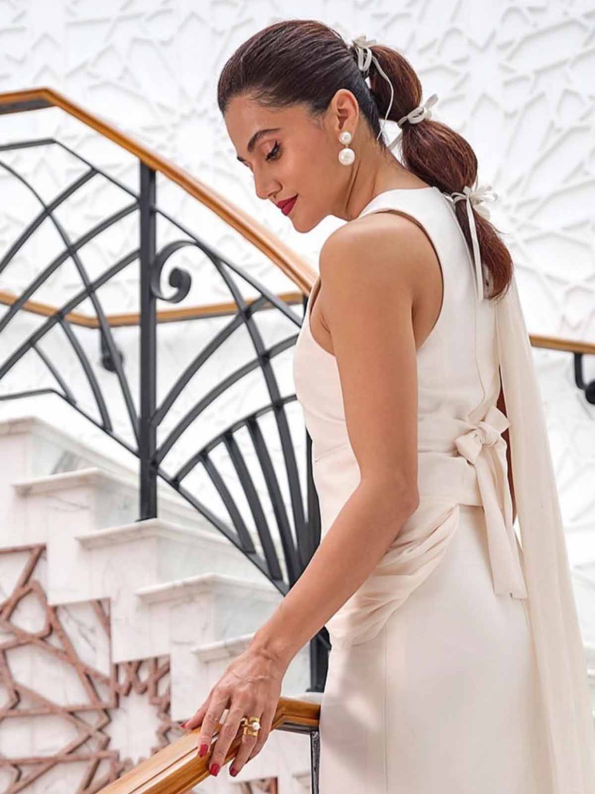 Tapsee Pannu - Classic Pearl Drop Studs