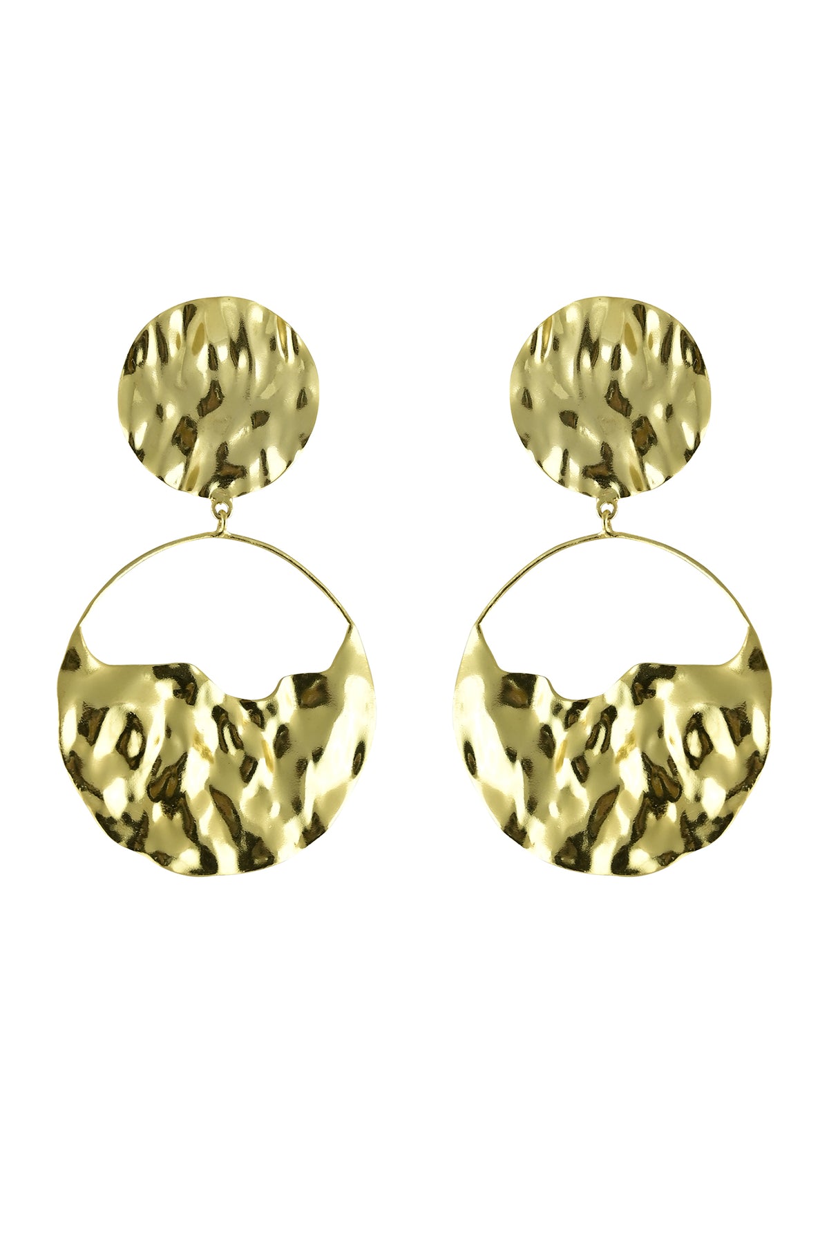 Gold Sculptural Mother of Pearl Statement Drop Earrings