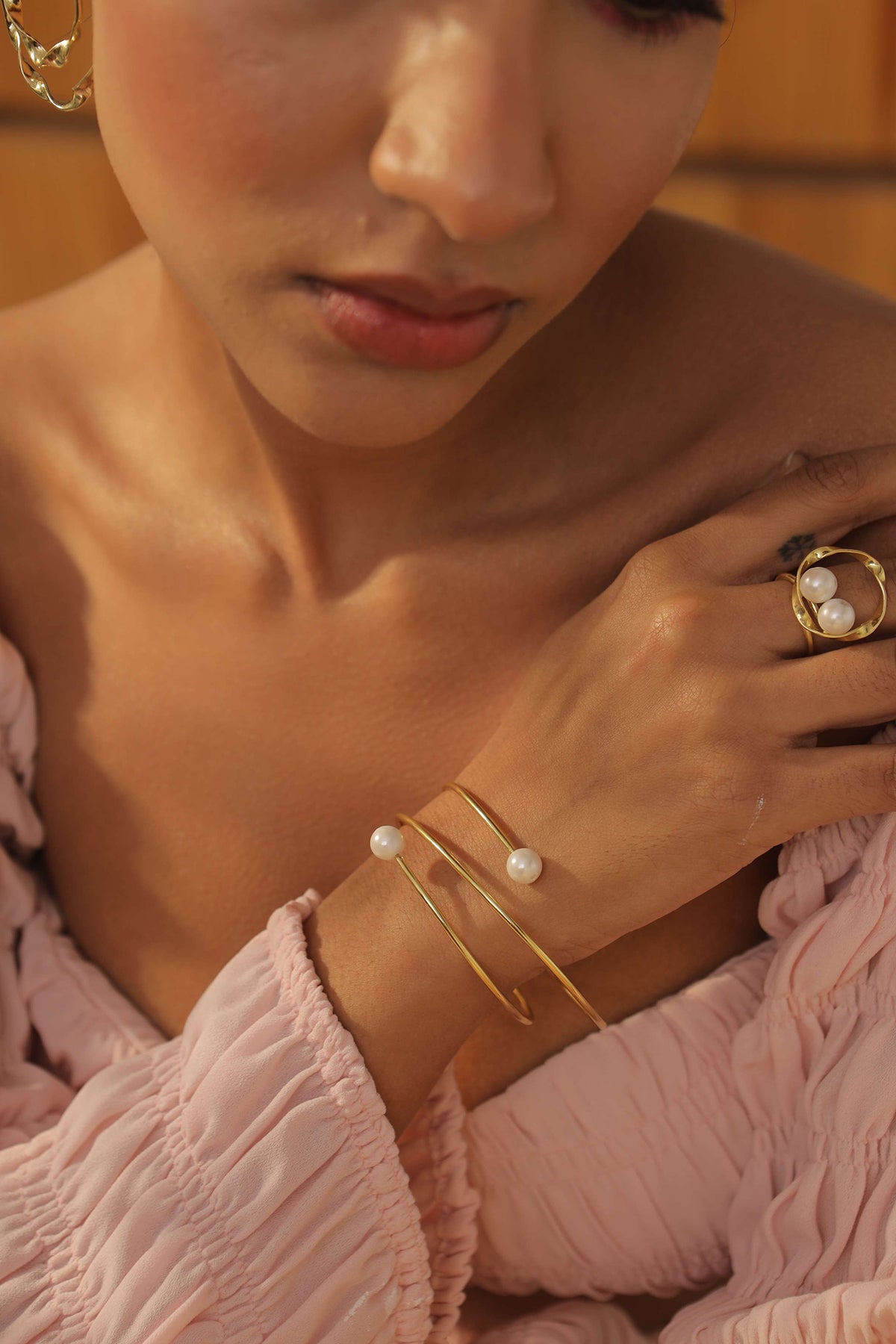 Gold Minimal Statement Bangle