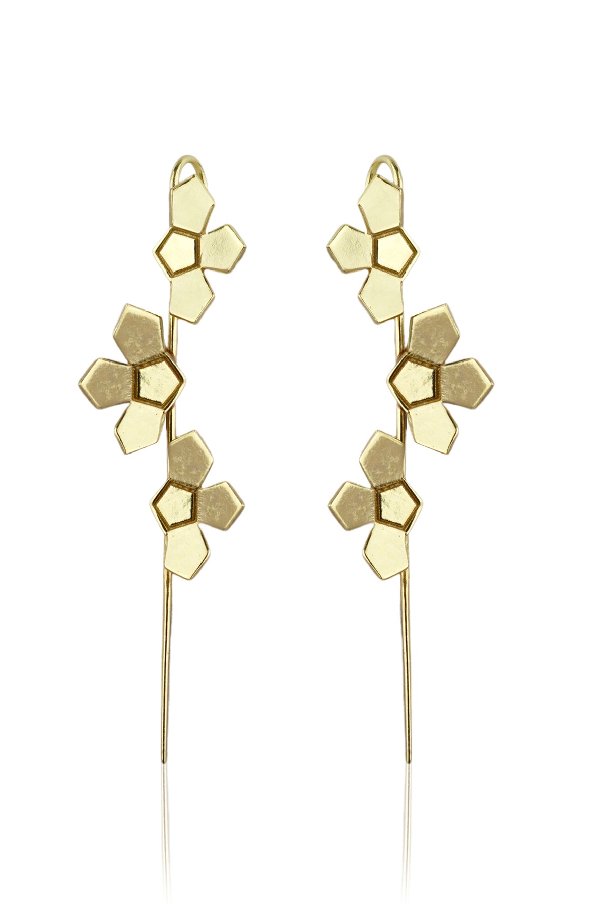 Poppy Flower Design Drop Earrings