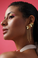 Contemporary Floral Dangle Earrings