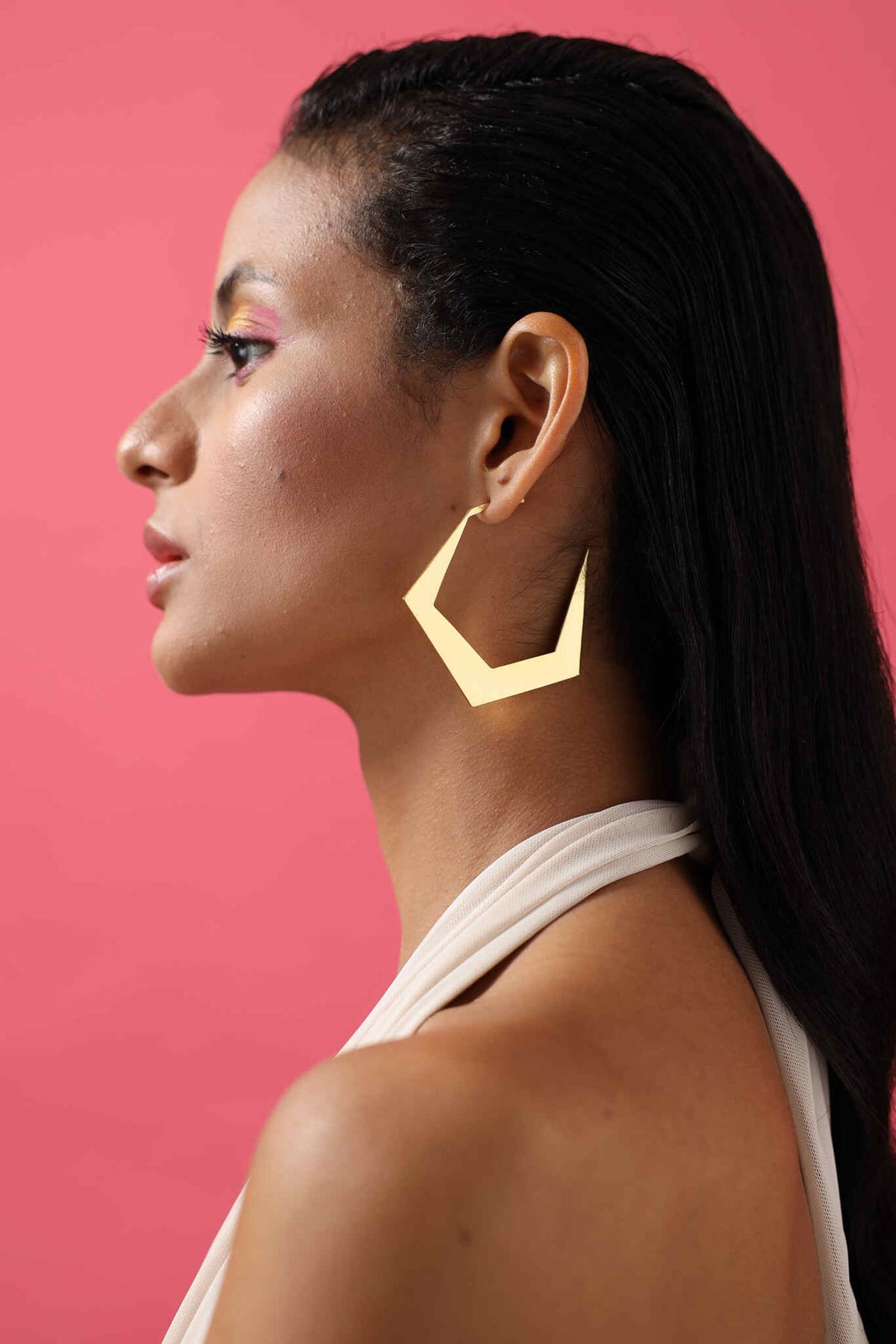 Gold Minimal Geometric Hoop Earrings