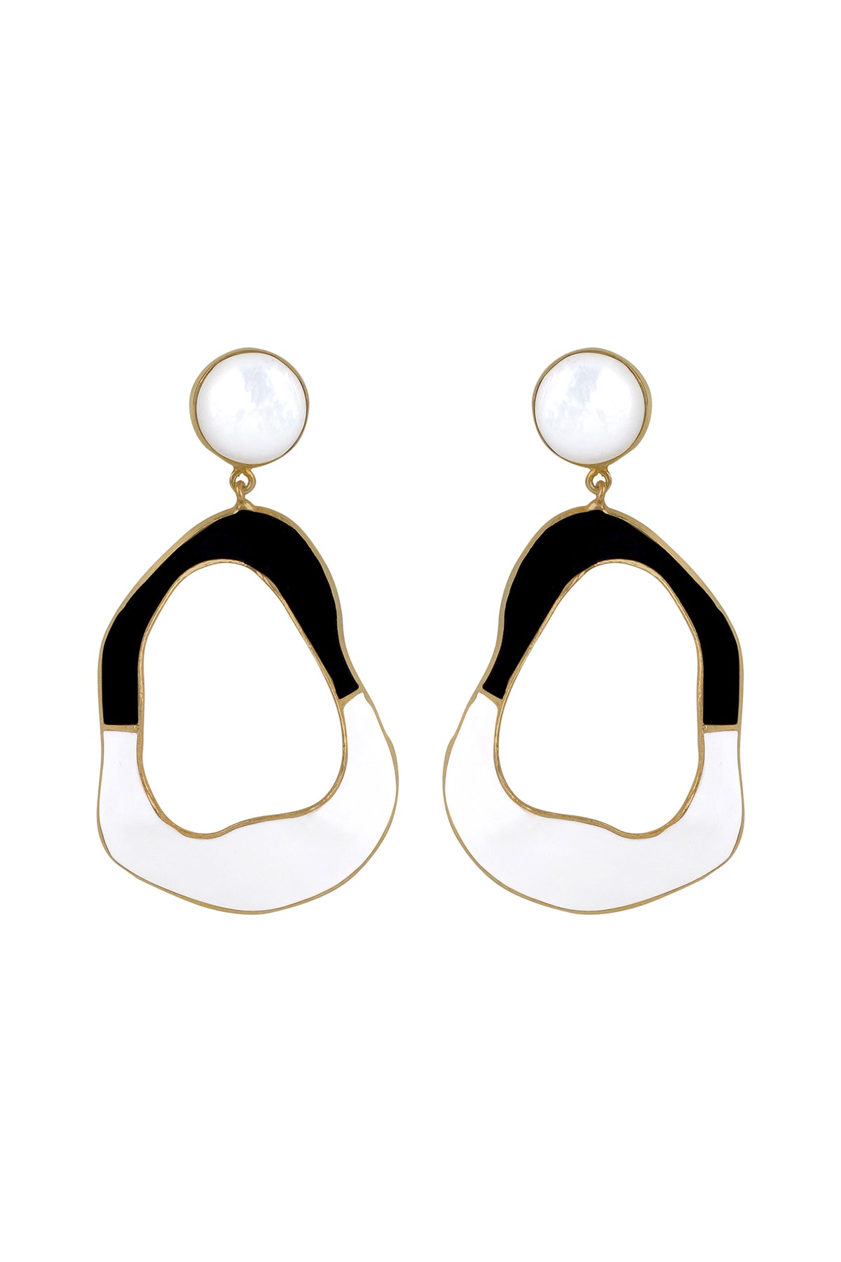 Gold Saline Statement Earrings