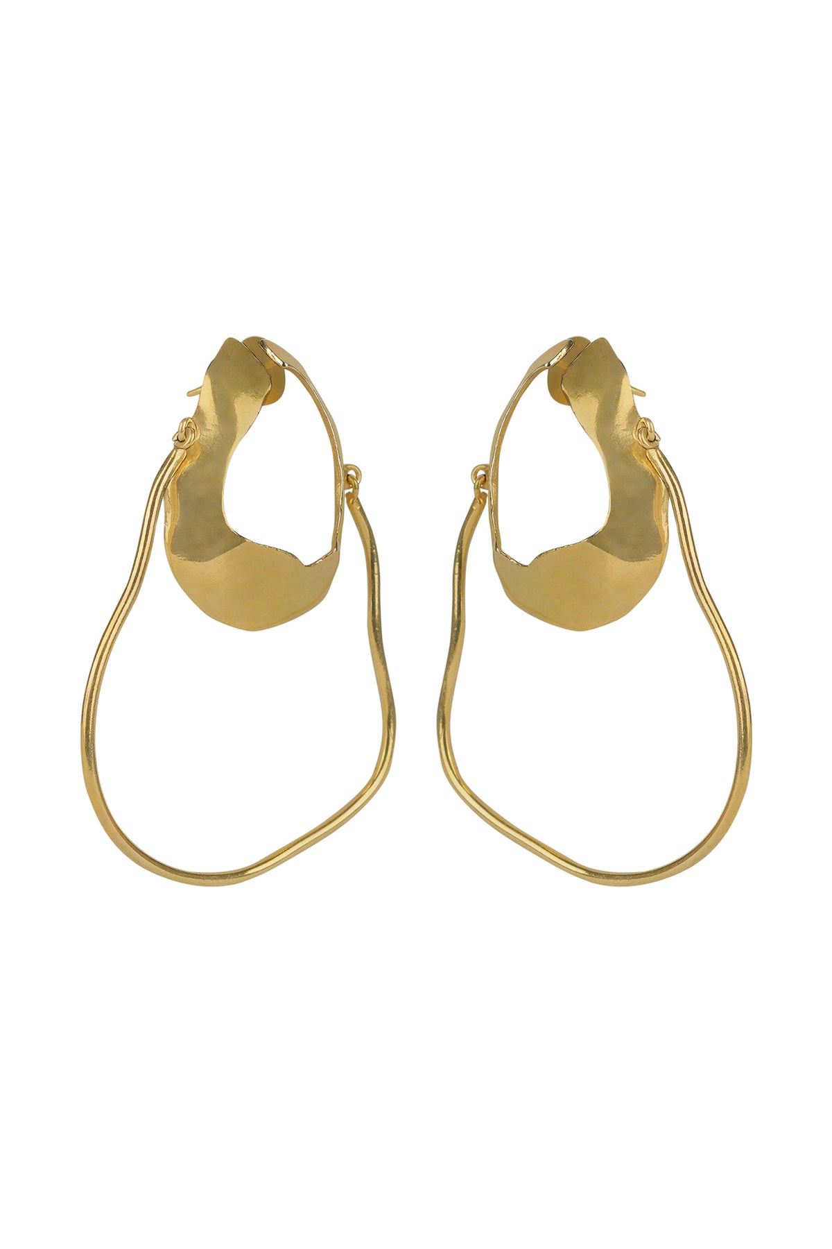 Gold Fluid Sculpted Hoop Earrings