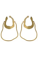 Gold Fluid Sculpted Hoop Earrings