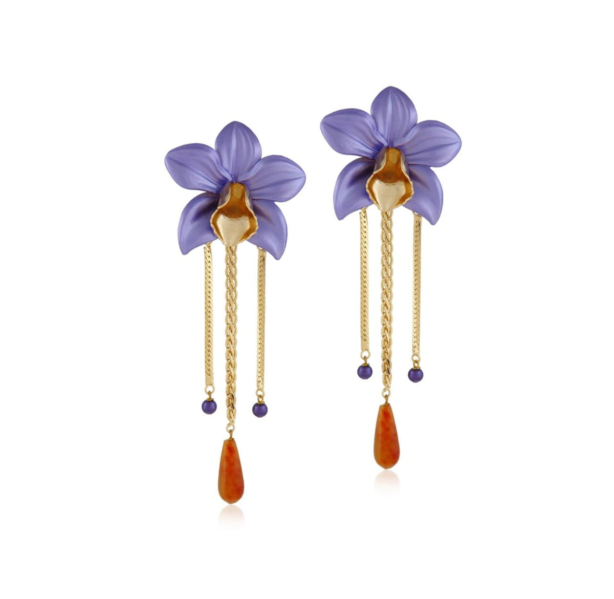 Lavender Orchid Dangler Earrings