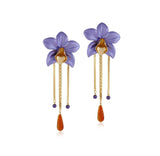 Lavender Orchid Dangler Earrings