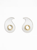 Polki Paisley Earrings - Silver