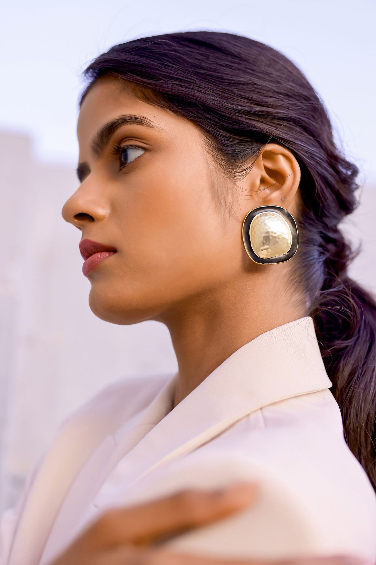 Zia Enamel Stud Earrings