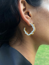 Half Cut Studded Hoops