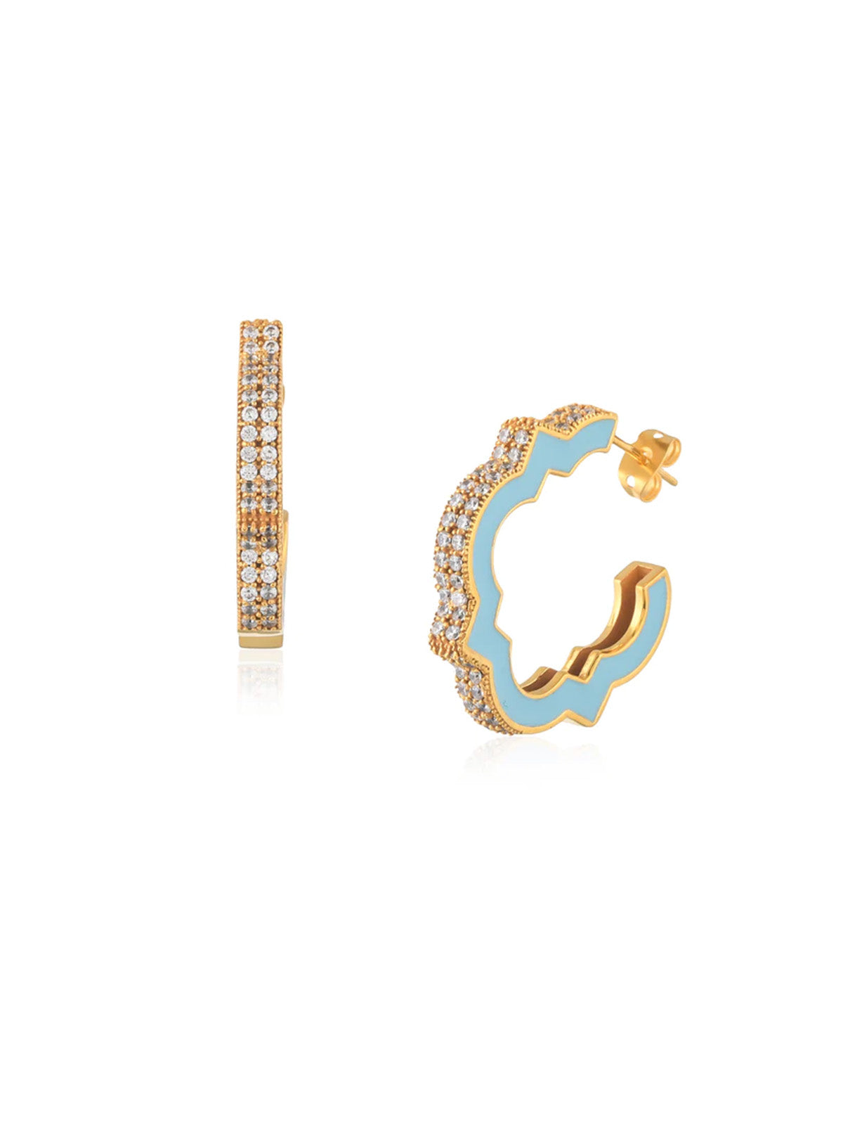 Half Cut Studded Hoops