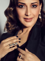 Sonali Bendre in Elongated Finger Crystal Ring