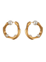 Sharvari in Pearl & Melting Gold Hoops
