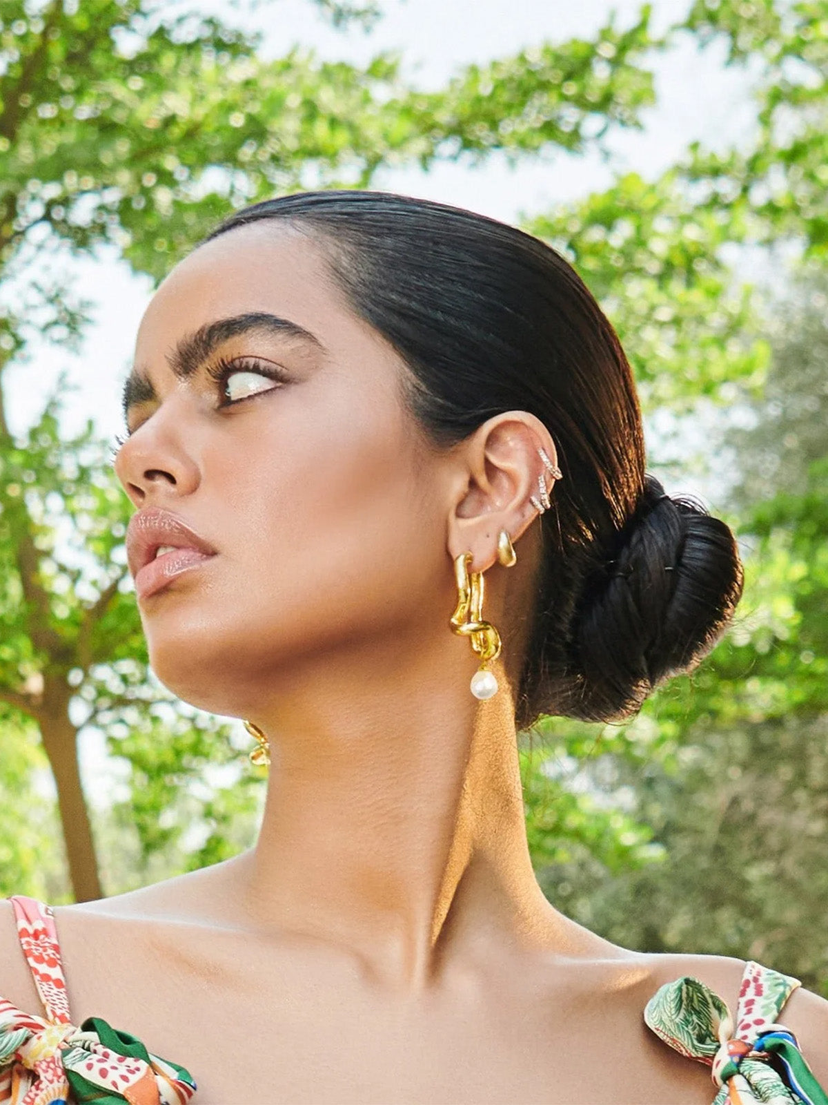 Gold & Pearl Drop Earrings