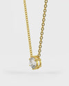 Brilliant Round Shaped Solitaire Pendant With Chain