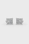 Square Shaped Solitaire Stud Earrings