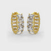 Emerald Cut Solitaire Hoop Earrings