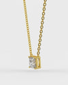 Square Shaped Solitaire Pendant With Chain