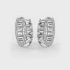 Emerald Cut Solitaire Hoop Earrings