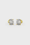 Oval Shaped Solitaire Stud Earrings