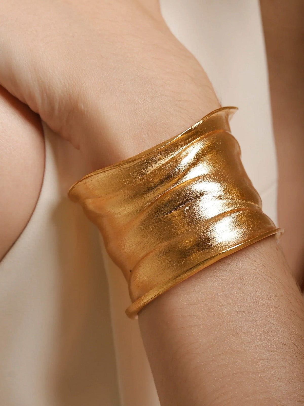 Ananya Pandey in Liquid Gold Cuff