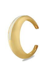 Gold White Enamel Minimal Statement Bangle