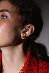 Lion Embossed Mini Studs