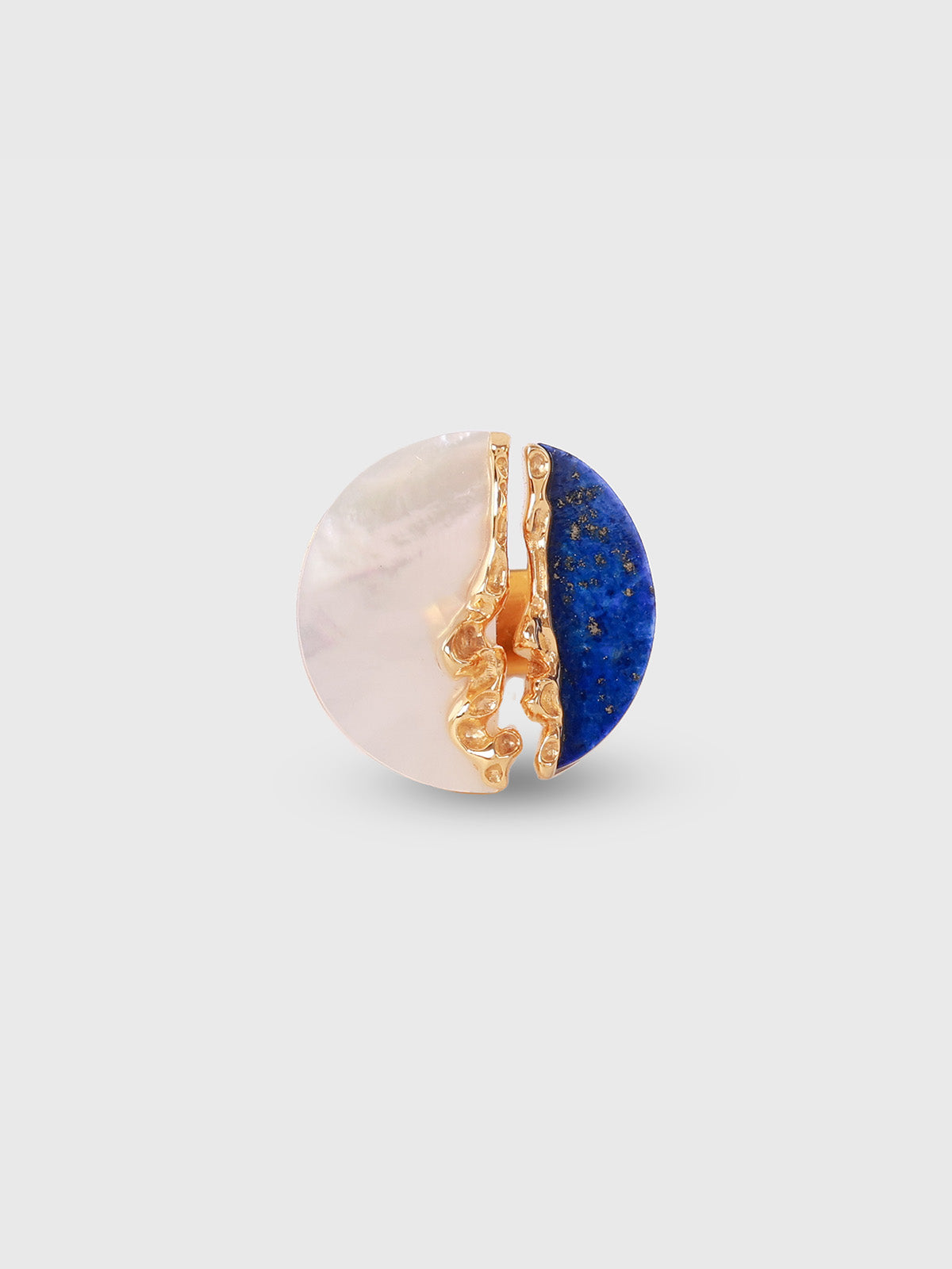Luna Mother of Pearl and Lapis Lazuli Ring