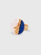 Luna Mother of Pearl and Lapis Lazuli Ring