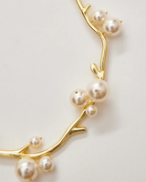 White Pearl Twig Necklace