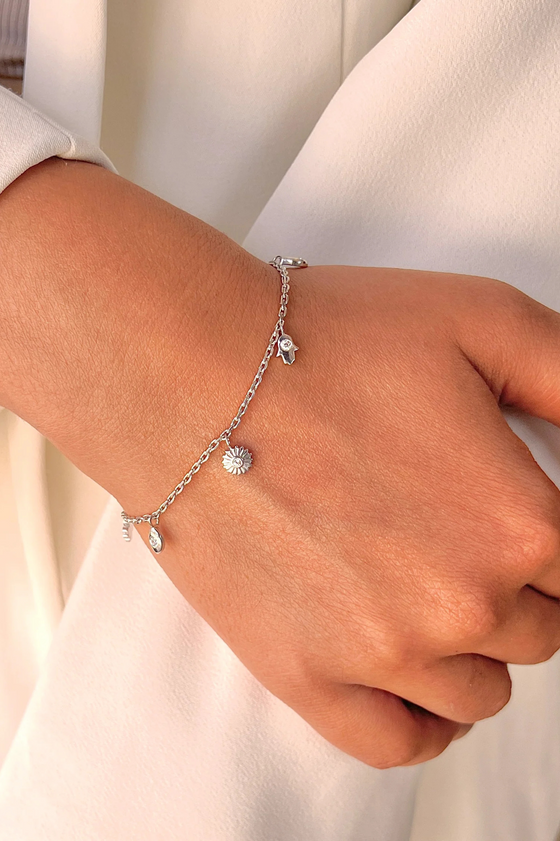 Everyday Signature Silver Charm Bracelet