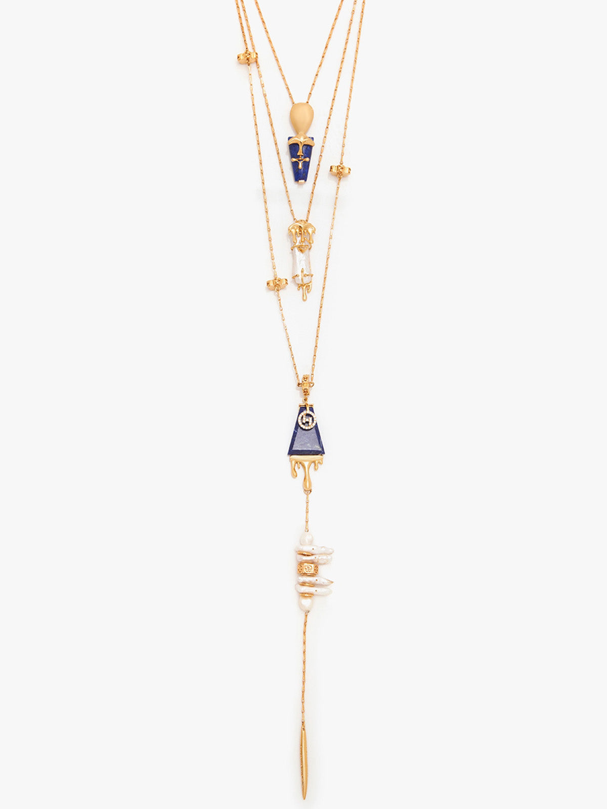 Iconic Sculpt Blue Layered Necklace