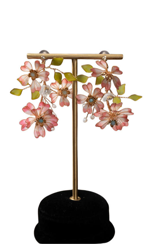 Sakura Heart Earrings