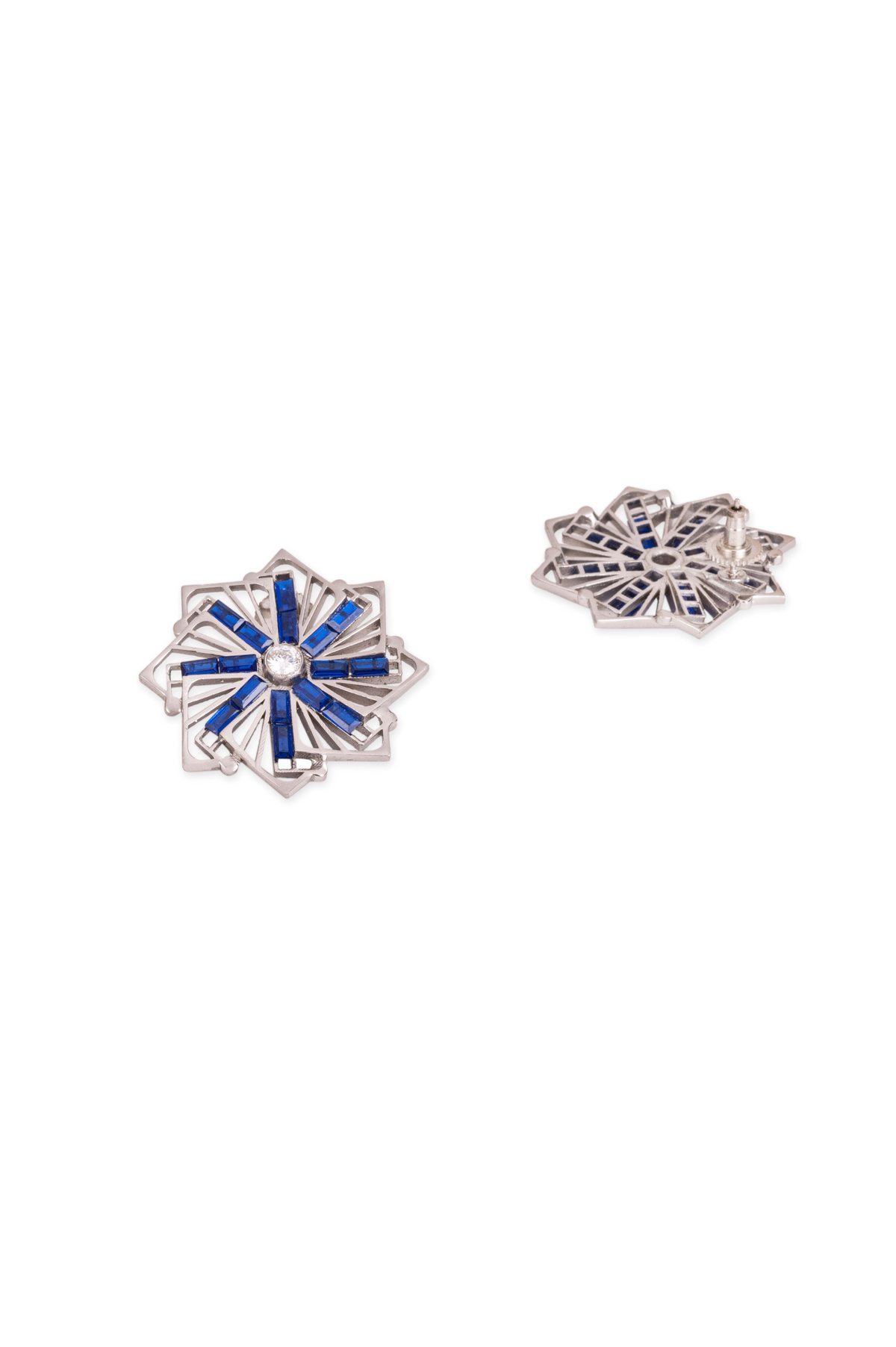 Silver Grid Studs