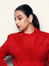 Vidya Balan - XL Pearl Studs - Silver