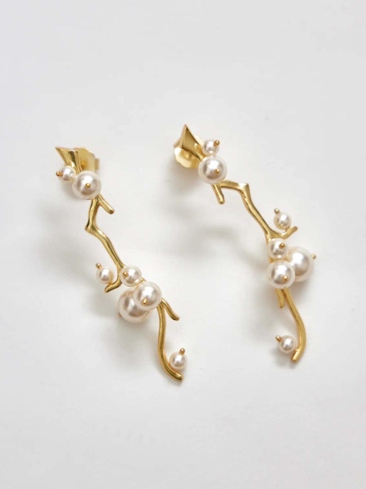 Pearl and Twig Statement Studs