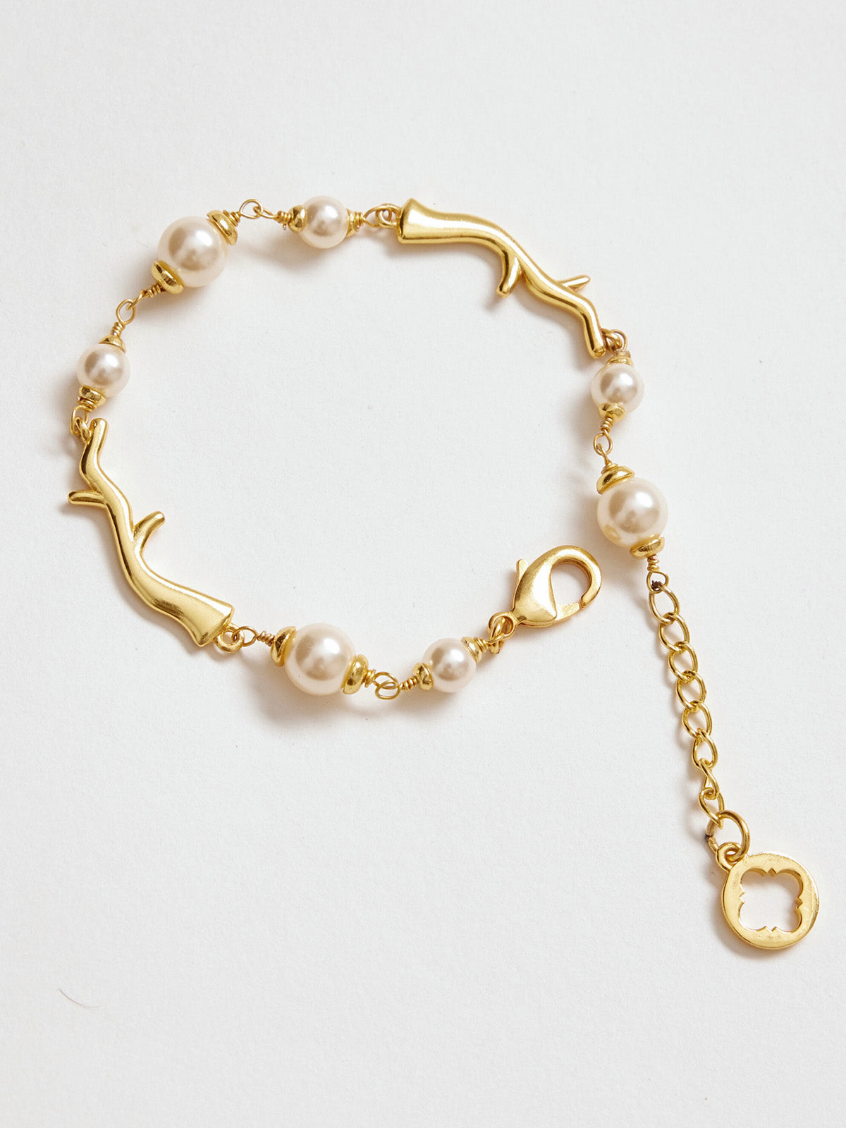 Champagne Pearl & Twig Bracelet