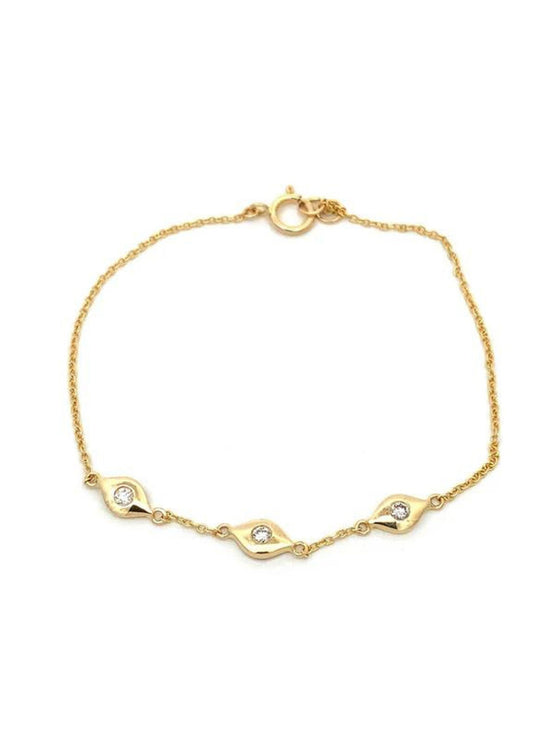 Triple Flush Diamond Evil Eye Bracelet