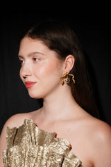Golden Curve Loop Studs