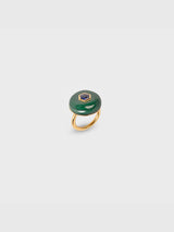 Genesis Malachite Round & Kyanite Hexagon Ring