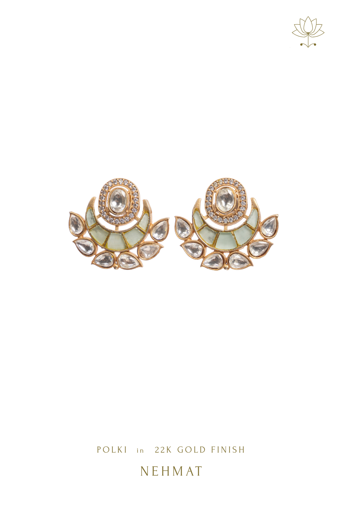 Myra Polki Crescent Studs