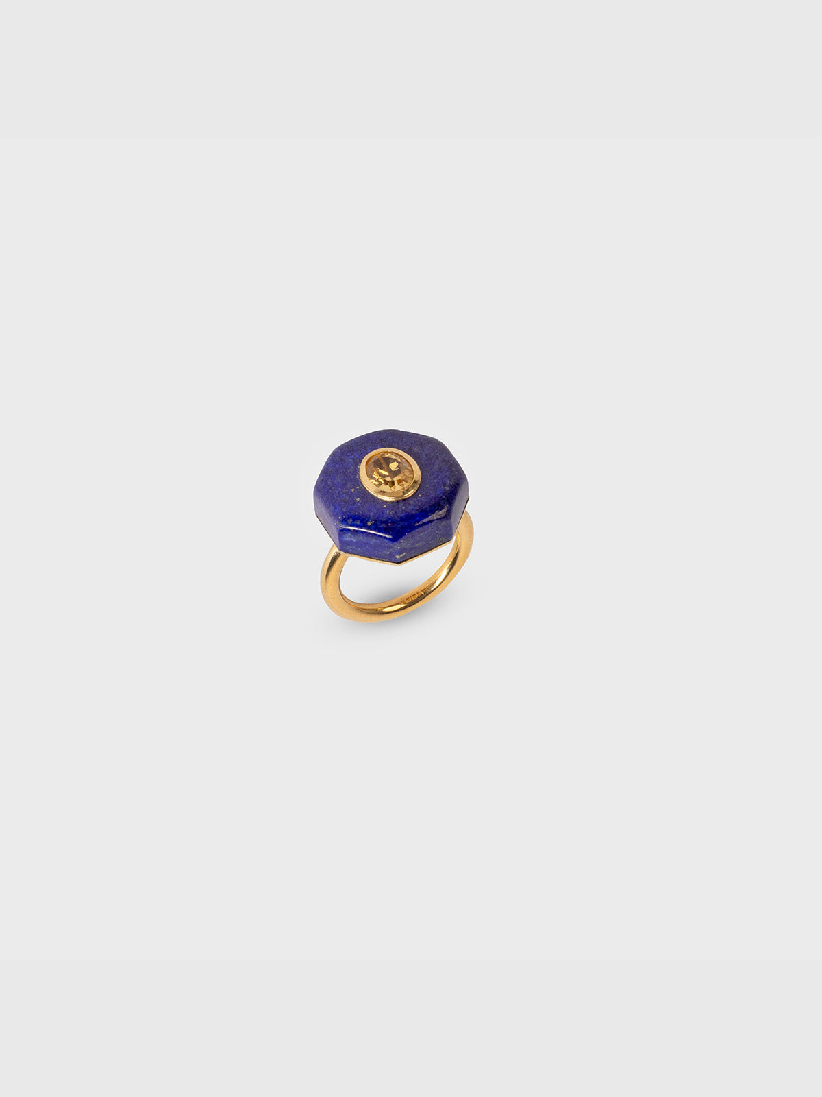 Genesis Lapis Lazuli Hexagon & Citrine Oval Ring