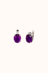 Amethyst Shooting Star Earring Studs