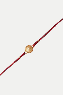  Gold Plated Convertible Rakhi Pendant With Ikkat Dori Thread