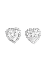 Detachable Heart Halo Solitaire Studs